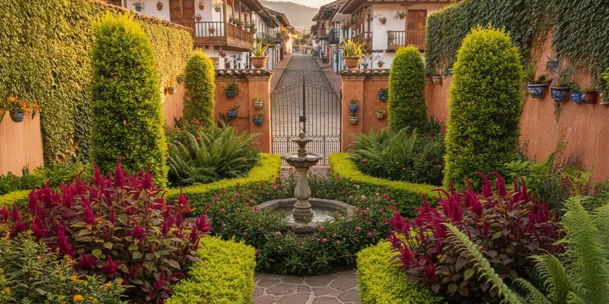 Diseño de jardines con paisajismo profesional y fuentes ornamentales